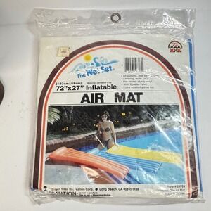 Vintage Intex The Wet Set Inflatable Air Mat Pool Float Blue 72x27 1980s NEW